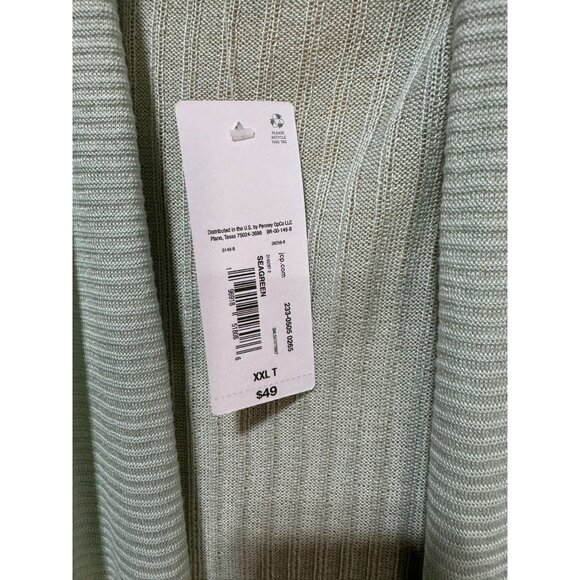 Liz Claiborne Womens XXL Light Green Cardigan Sweater With Pockets - Picture 5 of 5